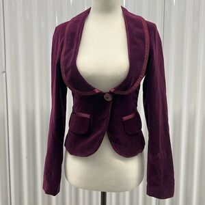 Y2K Lavender Star velvet blazer plum - size small